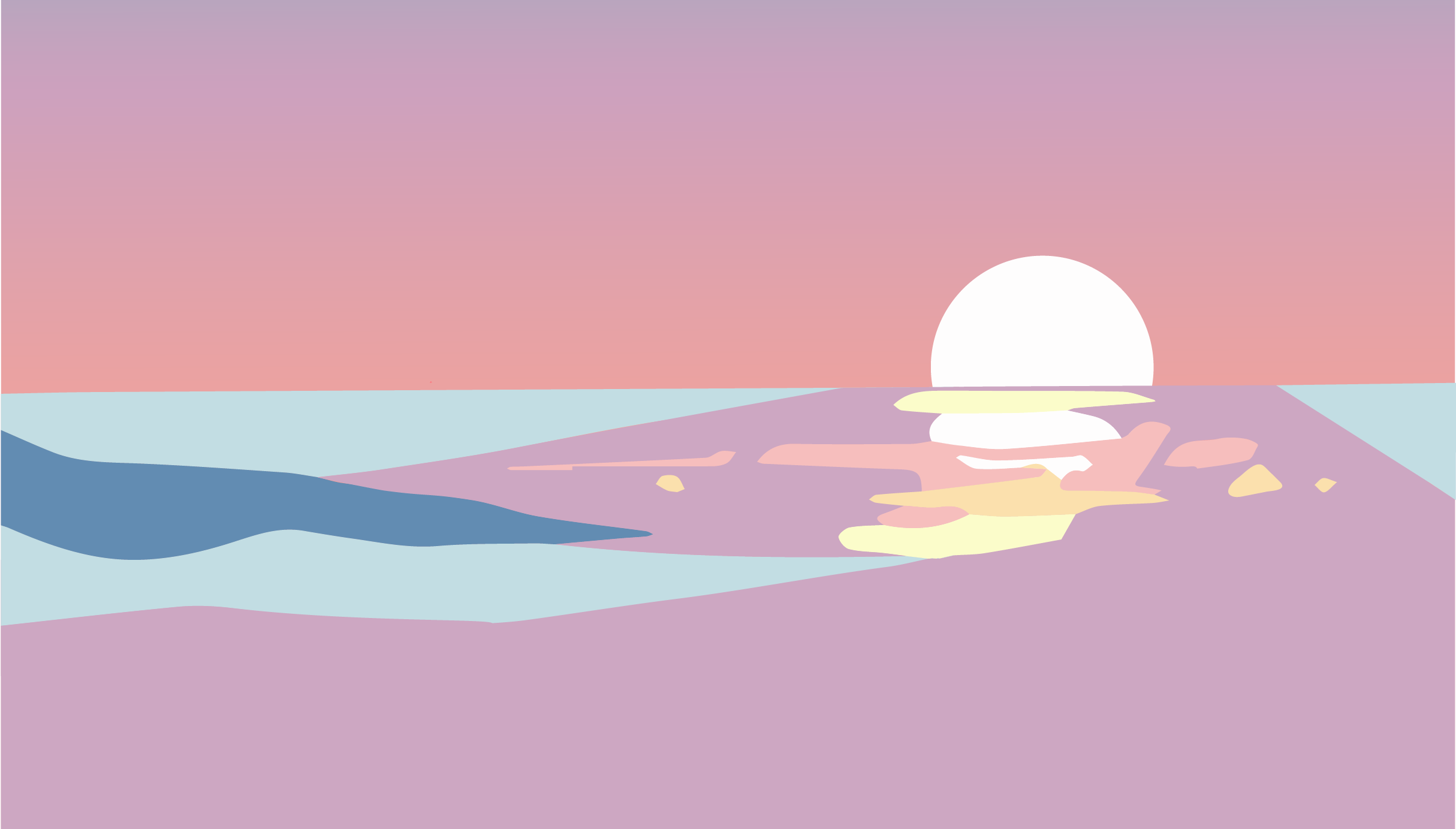 Technica 2020 Expand Your Horizons: A sun setting on pastel ocean.