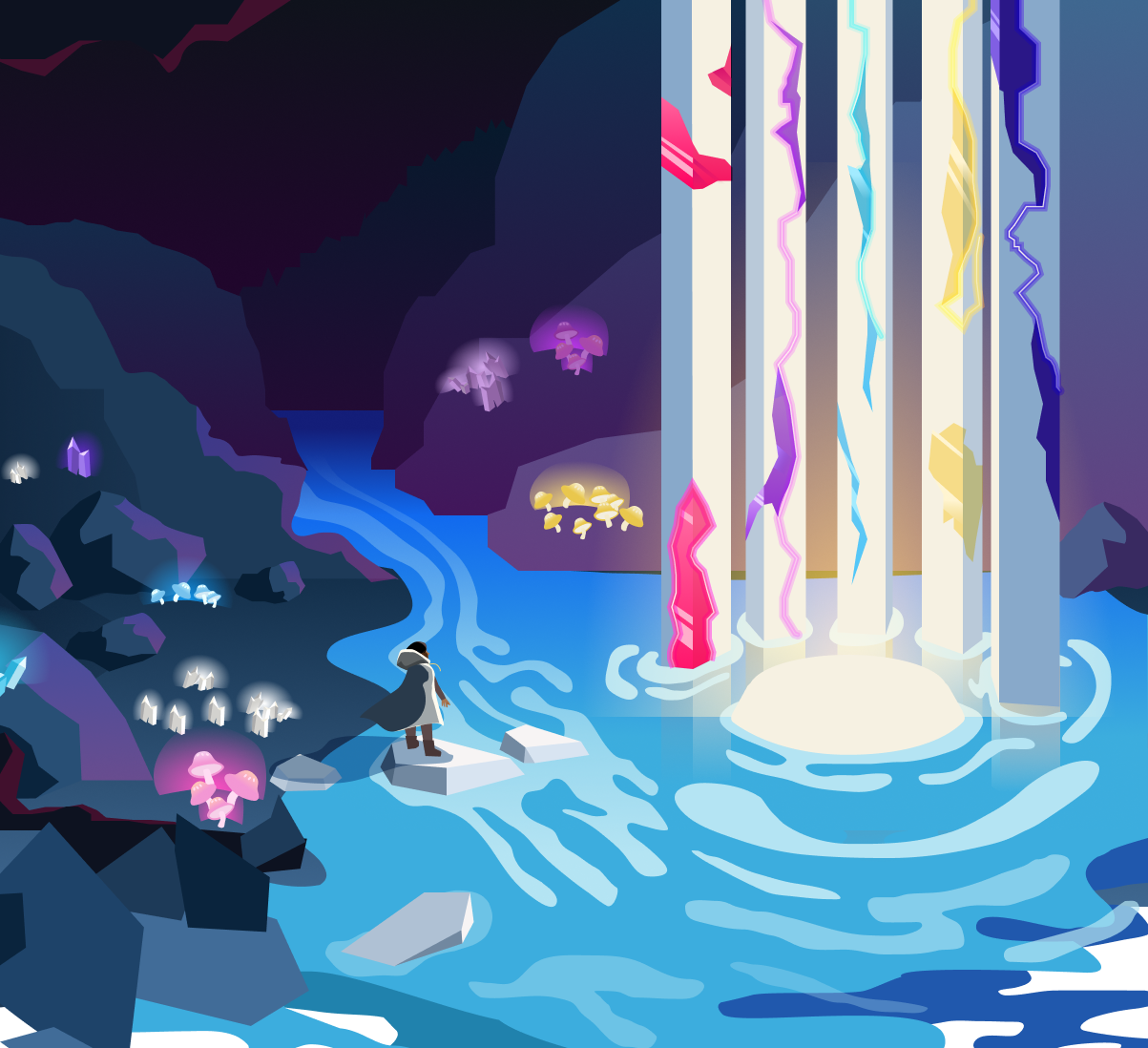 Technica 2023 Create Your Reality: A gem underworld with a pillar of light